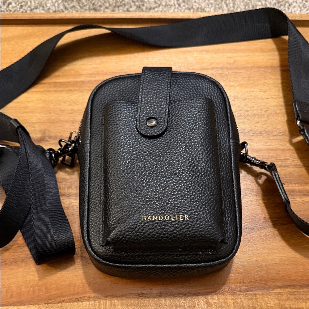 Bandolier Black Leather Belt Bag